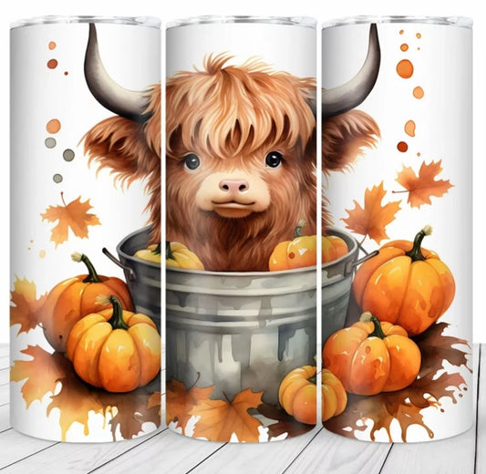 Pumpkin Baby Highland Cow Tumbler