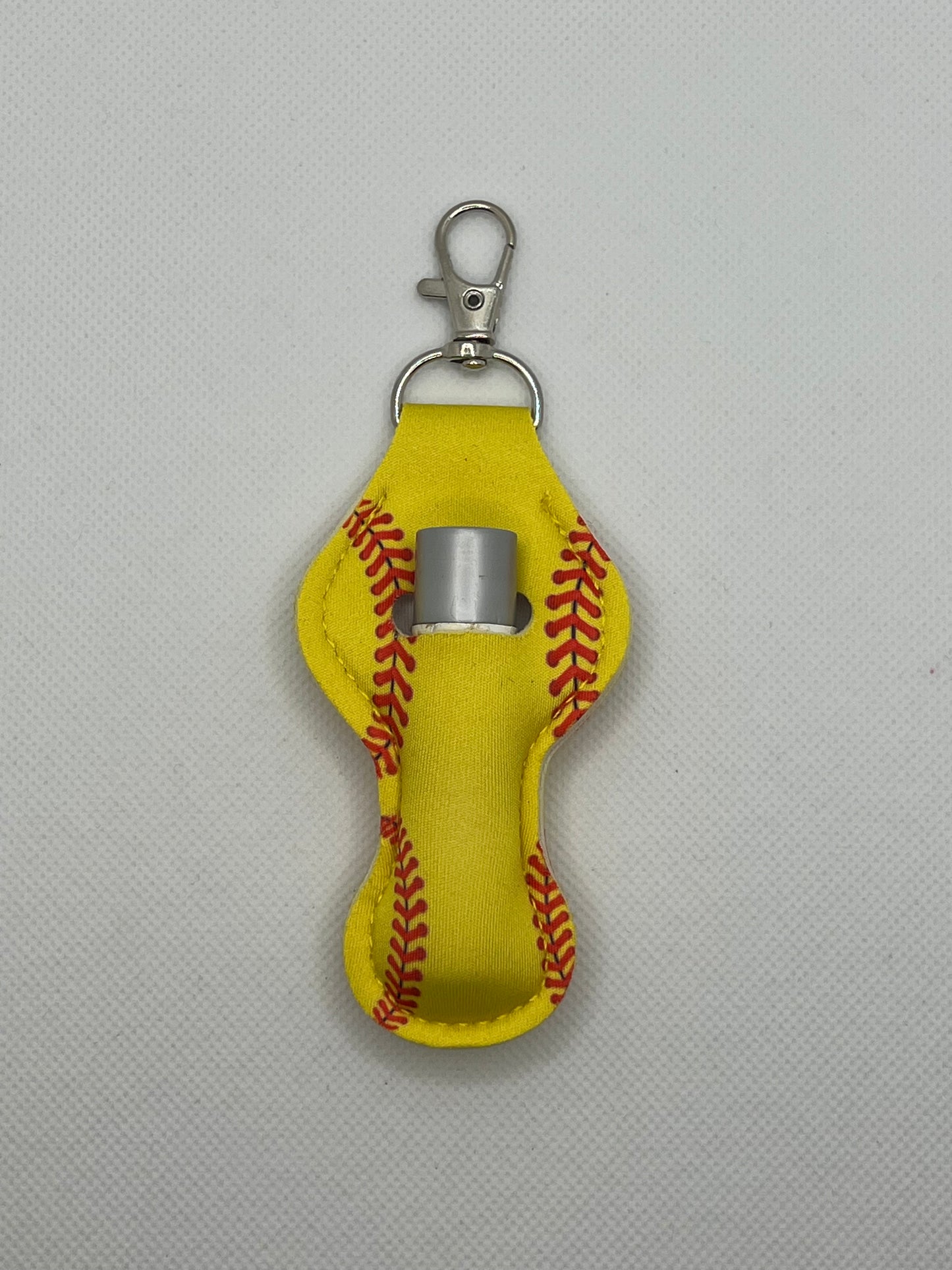 Yellow Softball Chapstick Holder