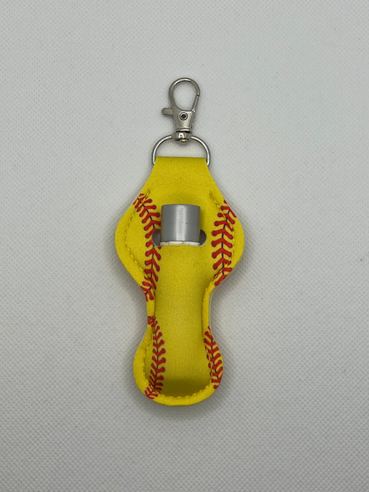 Yellow Softball Chapstick Holder