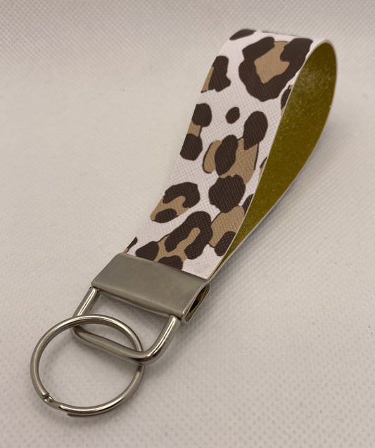 4" Brown & Tan Leopard Print Keychain